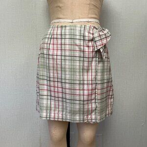 Vintage EUC 90s Liz Claiborne Plaid Summer Wrap Skirt Skort Shorts Medium